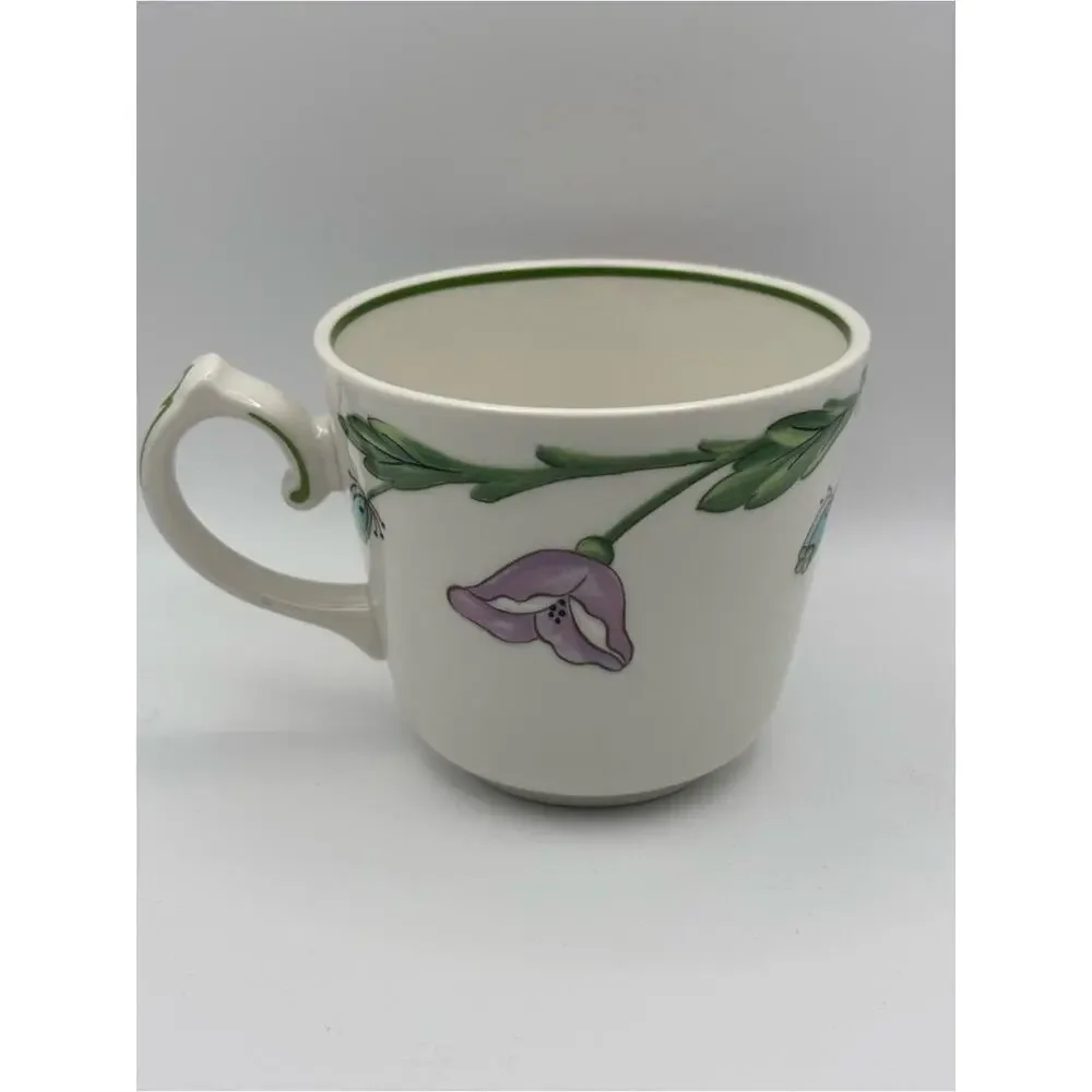 Set of 3 Porcelain Amapola Coffee Cups from Villeroy & Boch, Poppy Flower Mugs